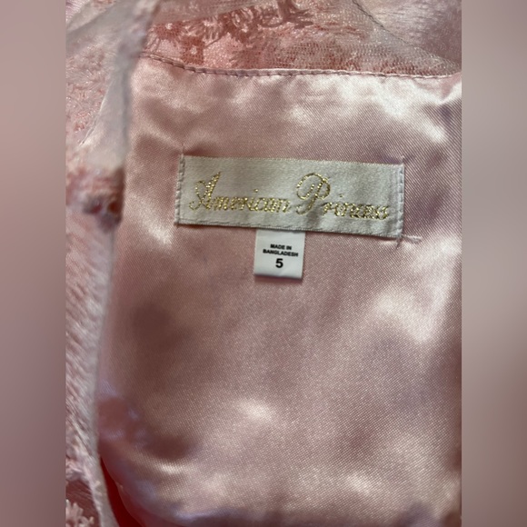 American Princess Pink Formal Easter Flower Girl Party Layered Dress Size 5 NWT - Picture 5 of 14